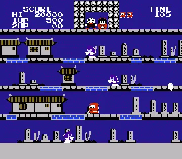 Ninja Jajamaru-kun (Japan) screen shot game playing